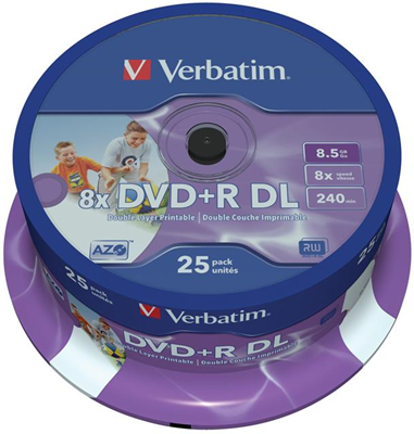 Verbatim 43667 DVD vergine 8,5 GB DVD+R DL 25 pezzo(i) Verbatim 43667 DVD vergine 8,5 GB DVD+R DL 25 pezzo(i)