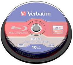 Verbatim BD-RE SL 25GB 2x 10 Pack Spindle 10 pezzo(i) Verbatim BD-RE SL 25GB 2x 10 Pack Spindle 10 pezzo(i)