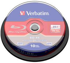 Verbatim BD-RE SL 25GB 2x 10 Pack Spindle 10 pezzo(i)