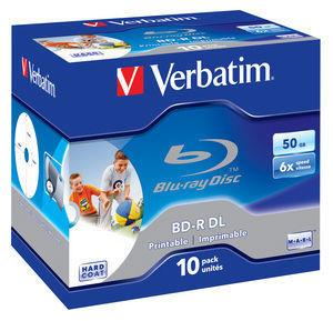 Verbatim BD-R DL 50GB 6x Wide Printable 10pk 50GB BD-R 10pezzo(i)