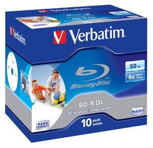 Verbatim BD-R DL 50GB 6x Wide Printable 10pk 50GB BD-R 10pezzo(i) Verbatim BD-R DL 50GB 6x Wide Printable 10pk 50GB BD-R 10pezzo(i)