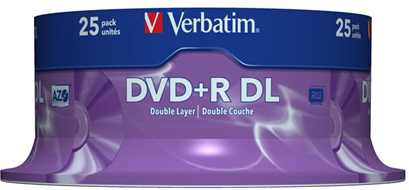 Verbatim DVD+R Double Layer 8x Matt Silver 25pk Spindle 8.5GB DVD+R DL 25pezzo(i) Verbatim DVD+R Double Layer 8x Matt Silver 25pk Spindle 8.5GB DVD+R DL 25pezzo(i)