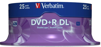 Verbatim DVD+R Double Layer 8x Matt Silver 25pk Spindle 8.5GB DVD+R DL 25pezzo(i)