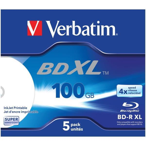 Verbatim BD-R XL 100Gb 4x, 5-pack Verbatim BD-R XL 100Gb 4x, 5-pack