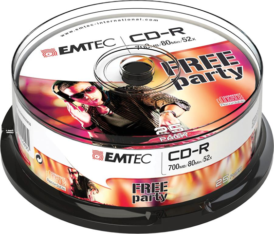 Emtec CD-R  700mb 25pcs 52x cake new packaging