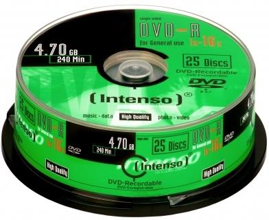 Intenso DVD-R 4.7GB, 16x 4.7GB DVD-R 25pezzo(i) Intenso DVD-R 4.7GB, 16x 4.7GB DVD-R 25pezzo(i)