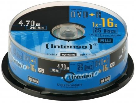 Intenso DVD+R 4.7GB, 16x 4,7 GB 25 pezzo(i)