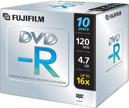 Fujifilm DVD-R 4,7Gb jewelcase 16x 10-pack Fujifilm DVD-R 4,7Gb jewelcase 16x 10-pack