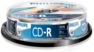 Philips CD-RW  700Mb 10 Pezzi Spindel 52X Philips CD-RW  700Mb 10 Pezzi Spindel 52X