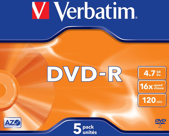 Verbatim DVD-R  4,7Gb 5pcs jew sr 16x