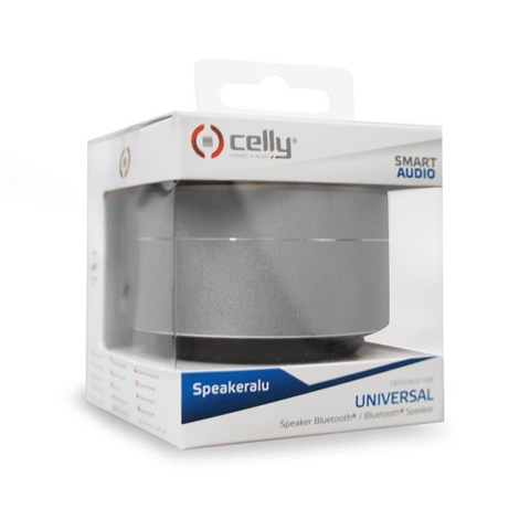 Celly speakeralusv stereo 3w cilindro argento Altoparlante portatile Celly speakeralusv stereo 3w cilindro argento Altoparlante portatile