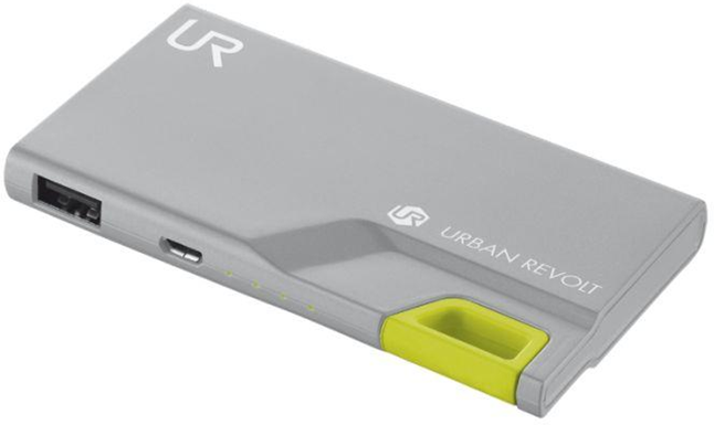 Urban Revolt 3000T Thin batteria portatile Grigio, Lime 3000 mAh