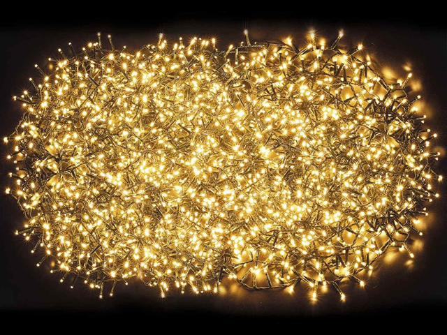 Luci per Albero di Natale con 2500 Led Bianco Caldo Cavo da 50 Metri Luci Natalizie per Alberi Super Luminosi Uso Interno ed Esterno