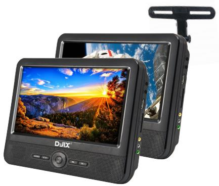 D-Jix PVS 706-70DP lettore DVD/Blu-Ray portatile Lettore DVD portatile Montabile a parete Nero 17,8 cm (7") 800 x 480 Pixel