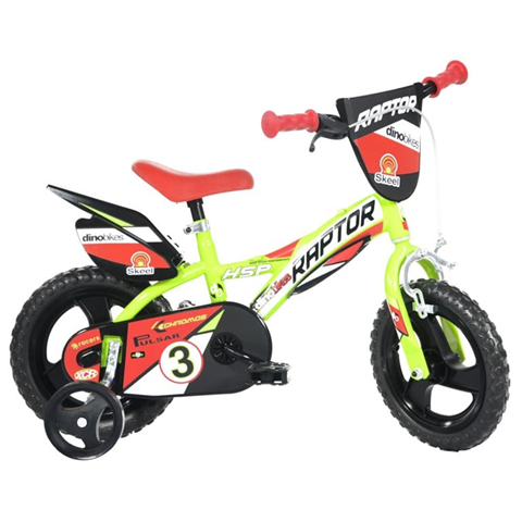 Dino Bikes Bicicletta per Bambini Raptor Giallo Fluorescente 12