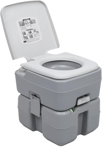 vidaXL WC Portatile per Campeggio Grigio 20+10 L