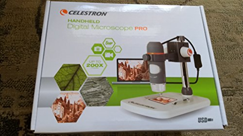 Celestron CM44308 HDM Pro Microscopio Digitale, Sensore da 5 Megapixel, Ingrandimento da 20X a 200X, Cavo USB 1,2 mt