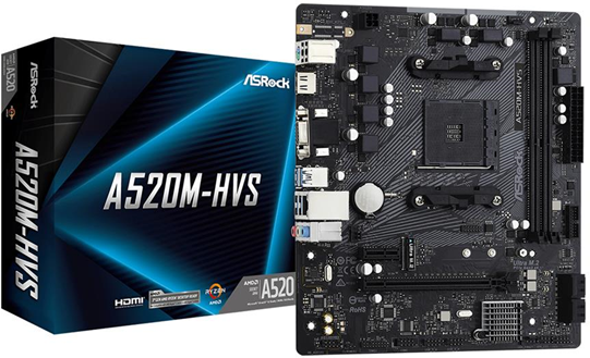 ASRock A520M-HVS AMD A520 Presa AM4 micro ATX