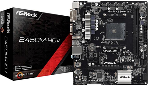 ASRock B450M-HDV Presa AM4 micro ATX AMD B450 ASRock B450M-HDV Presa AM4 micro ATX AMD B450