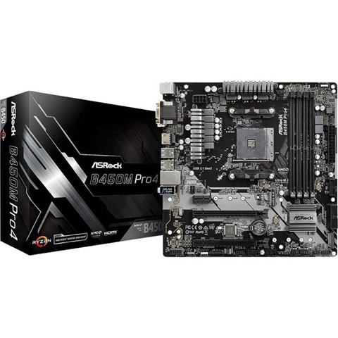 ASRock B450M Pro4 Presa AM4 micro ATX AMD B450 ASRock B450M Pro4 Presa AM4 micro ATX AMD B450