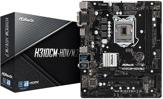 ASRock H310CM-HDV/M.2 scheda madre Intel H310 LGA 1151 (Presa H4) micro ATX ASRock H310CM-HDV/M.2 scheda madre Intel H310 LGA 1151 (Presa H4) micro ATX