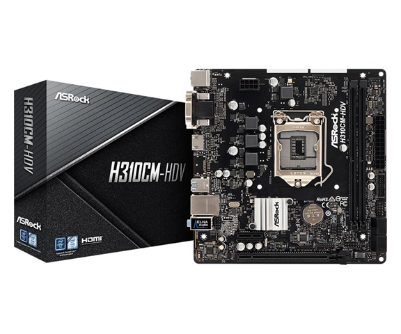 ASRock H310CM-HDV Intel H310 LGA 1151 (Presa H4) micro ATX