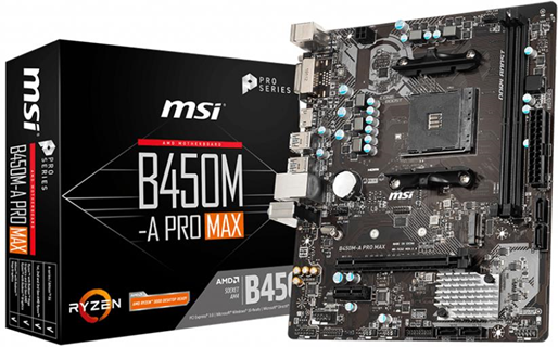 MSI B450M-A PRO MAX scheda madre AMD B450 Presa AM4 micro ATX MSI B450M-A PRO MAX scheda madre AMD B450 Presa AM4 micro ATX