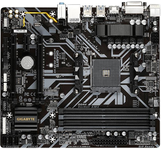 Gigabyte GA-B450M-DS3H V2 (AM4) (D) AMD B450 Presa AM4 micro ATX Gigabyte GA-B450M-DS3H V2 (AM4) (D) AMD B450 Presa AM4 micro ATX
