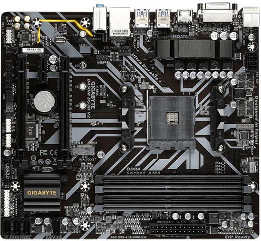 Gigabyte GA-B450M-DS3H V2 (AM4) (D) AMD B450 Presa AM4 micro ATX