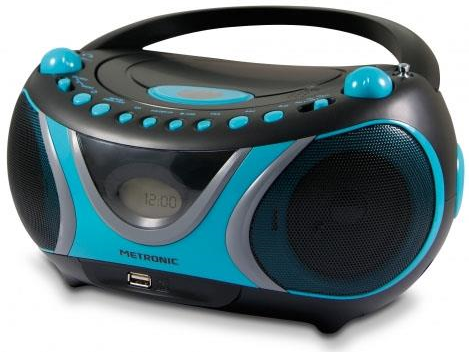 Metronic 477118 Analogico 2W Nero, Blu radio CD