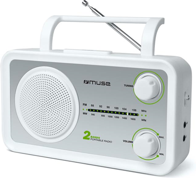 Muse M-06 SW radio Portatile Analogico Argento, Bianco