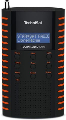 TechniSat Solar Portatile Analogico e digitale Nero, Arancione