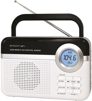 Brigmton BT-251 radio Portatile Digitale Nero, Bianco Brigmton BT-251 radio Portatile Digitale Nero, Bianco
