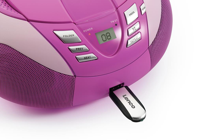 Lenco SCD - 37 Radio portatile AM /FM con lettore CD / MP3, antenna telescopica , USB, Rosa Lenco SCD - 37 Radio portatile AM /FM con lettore CD / MP3, antenna telescopica , USB, Rosa