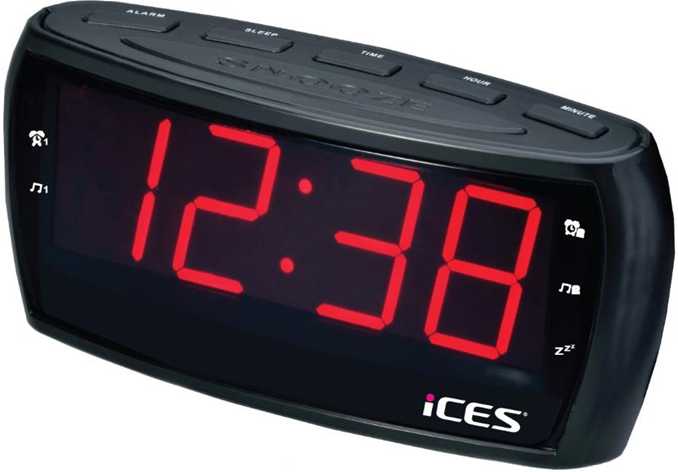 Ices Electronics ICR-230-1 Orologio Nero radio