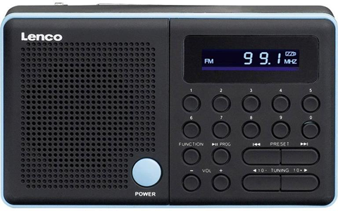 Lenco FM Radio portatile  MPR-034 SD, USB, FM ricaricabile Nero, Blu