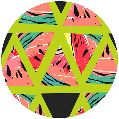 Age Print Panno Feltro Per Giradischi Pattern Watermelons Slipmat