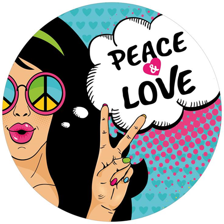 Age Print Panno Feltro Per Giradischi 70S Peace & Love Slipmat Age Print Panno Feltro Per Giradischi 70S Peace & Love Slipmat