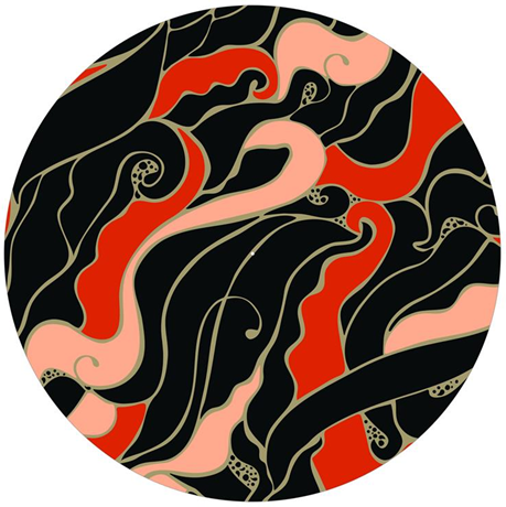 Age Print Panno Feltro Per Giradischi Pattern Seaweeds Slipmat