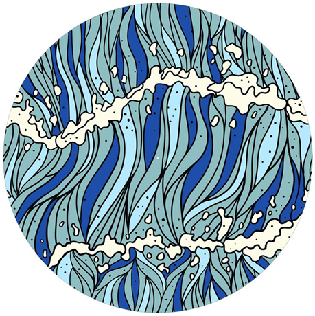 Age Print Panno Feltro Per Giradischi Pattern Waves Slipmat