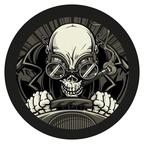 Age Print Panno Feltro Per Giradischi Driving Skull Slipmat