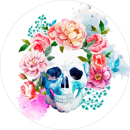 Age Print Panno Feltro Per Giradischi Skull'N'Roses Slipmat