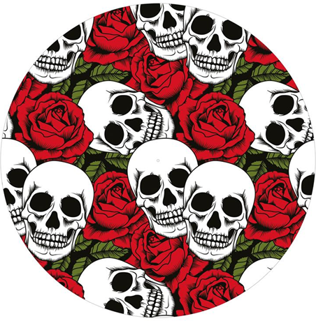 Age Print Panno Feltro Per Giradischi Skull'N'Roses Slipmat