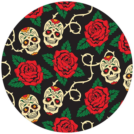 Age Print Panno Feltro Per Giradischi Skulls'N'Roses Slipmat