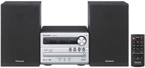 Panasonic SC-PM250EG-S Sistema Micro con CD e Bluetooth, 20 Watt RMS, CD, Radio UKW, Argento