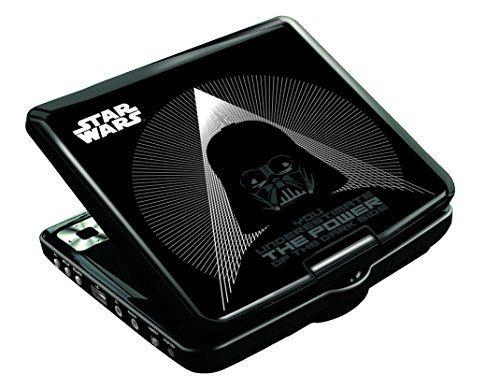 Lexibook DVDP6SW Lettore Dvd Portatile Disney Star Wars, Design Darth Vader, con Presa USB, Nero