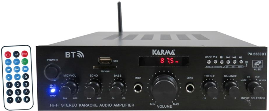 Karma Italiana PA 2380BT 4.0canali Casa Con cavo e senza cavo Nero amplificatore audio