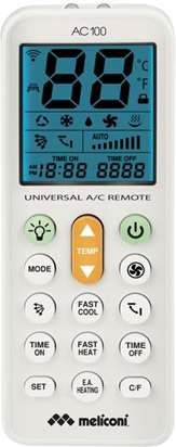 Meliconi AC 100 telecomando RF Wireless Aria condizionata Pulsanti Meliconi AC 100 telecomando RF Wireless Aria condizionata Pulsanti