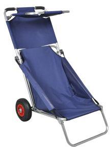 vidaXL Carrello per la Spiaggia con Ruote Portatile Pieghevole Blu