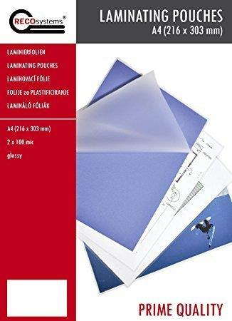 Reco System pouches A4 125 micron 100fg Reco System pouches A4 125 micron 100fg